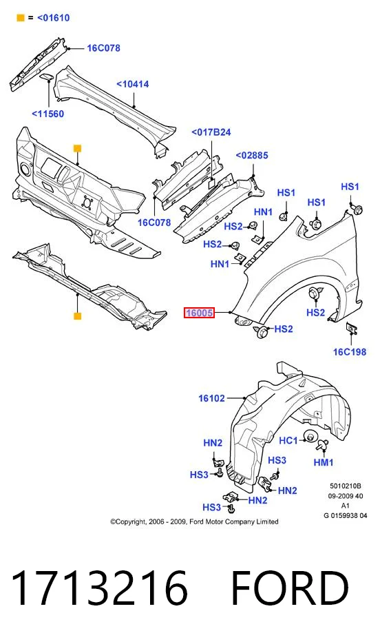 Крыло переднее правое Ford Galaxy WA6