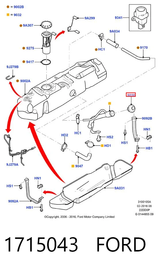 1715043 Ford Крышка топливного Бака