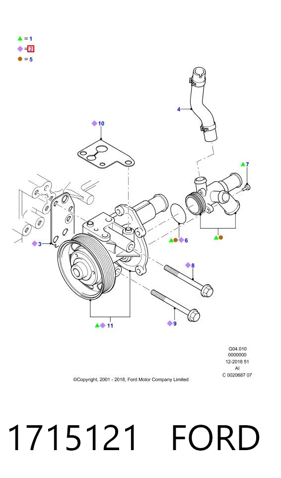 1715121 Ford Насос водяной