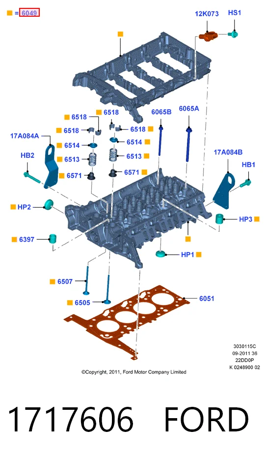 1717606 Ford Головка блока цилиндров