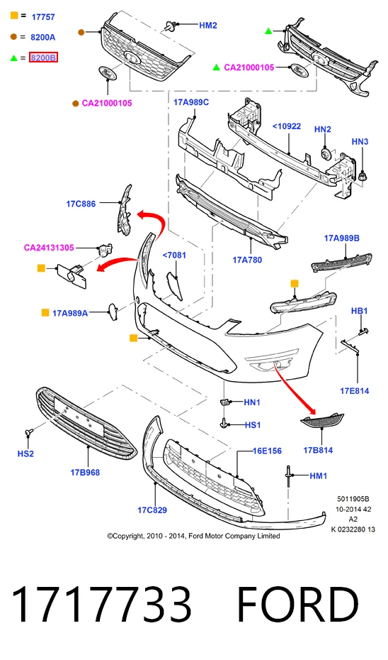 Решетка радиатора на Ford Mondeo IV CA2