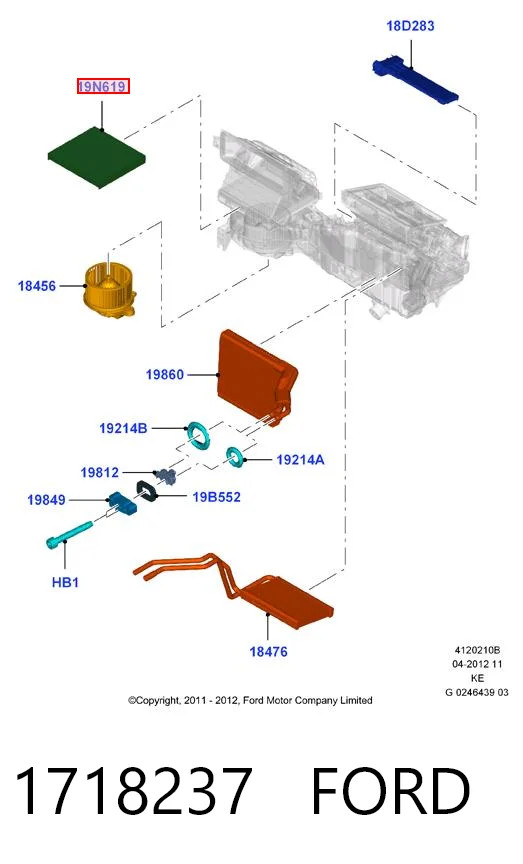 1718237 Ford Внутрисалонный фильтр