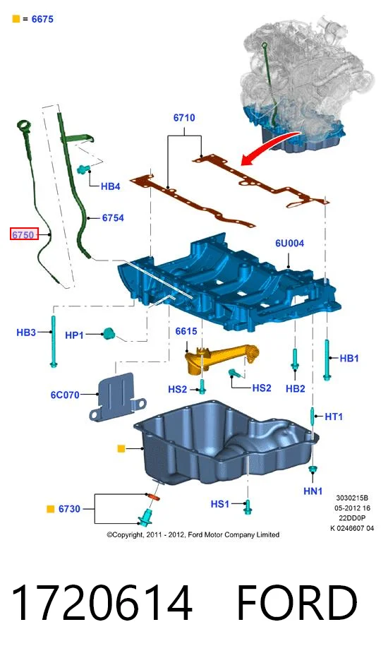 1720614 Ford Щуп уровня масла