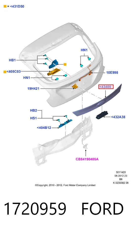 HMPBM51F43400AEXWAA Hmpx Ручка крышки багажника/3-й/(5-й) двери, наружная
