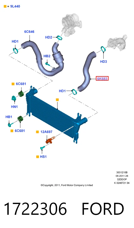 Купить ST1939552 SAT Патрубок интеркулера