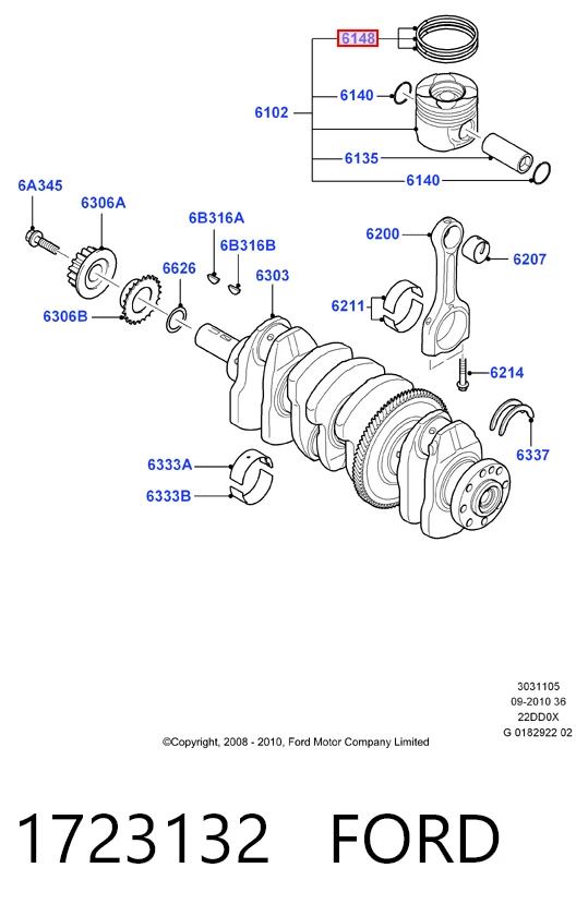 Кольца поршневые компрессора на 1 цилиндр, STD C2S52166 Jaguar