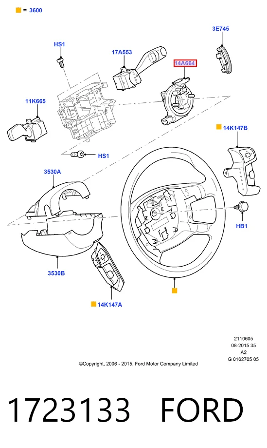 Кольцо подушки безопасности на Ford Galaxy II CA1 WA6