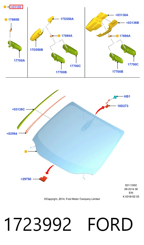 Лобовое стекло Ford Focus 3
