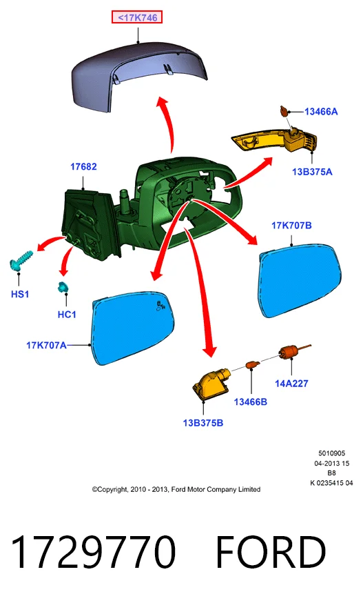 Купить Правое зеркало Форд Фокус III CB8
