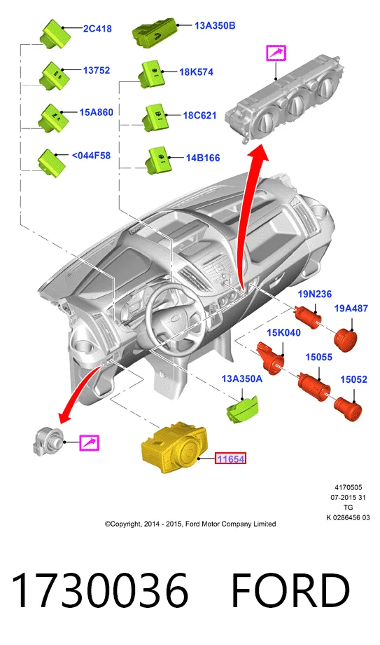 1730036 Ford Переключатель света фар на "торпедо"