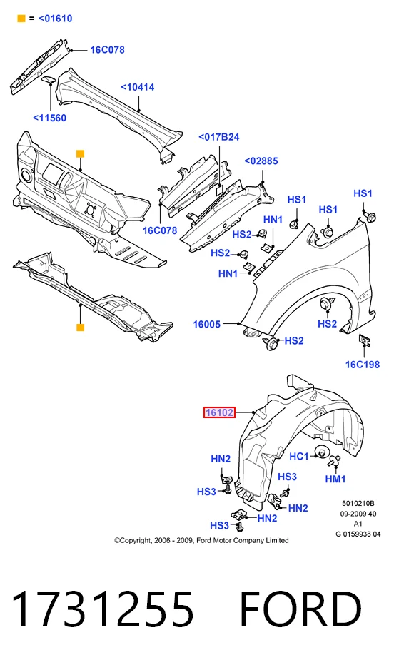 Купить Подкрылок передний правый Форд Галакси II CA1 WA6