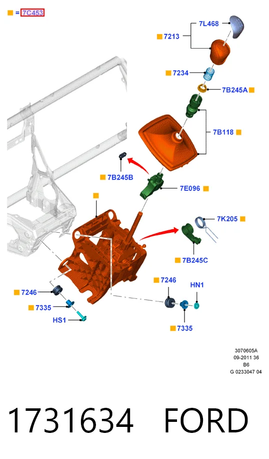 Механизм переключения передач Ford Kuga II внедорожник (CBS) (2012 - 2019) цена, от 111.46 USD