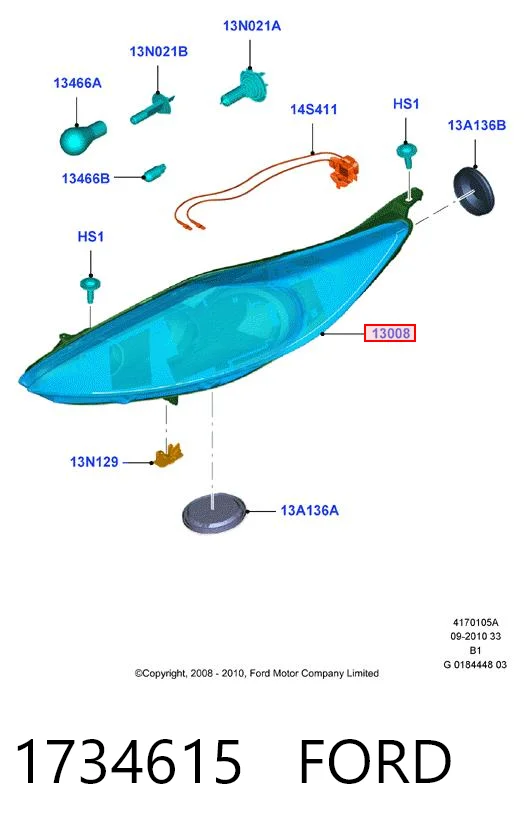 1734615 Ford Фара передняя правая