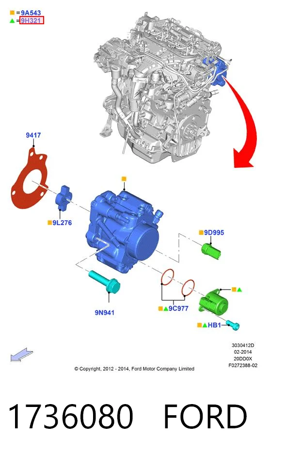 1736080 Ford Редукционный клапан ТНВД