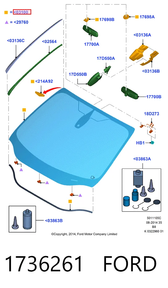 Автостекло на Ford Focus III CB8