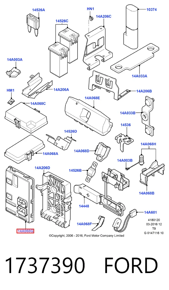 Монтажный блок предохранителей на Ford Transit VI V347/8