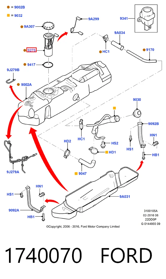 1740070 Ford Электробензонасос