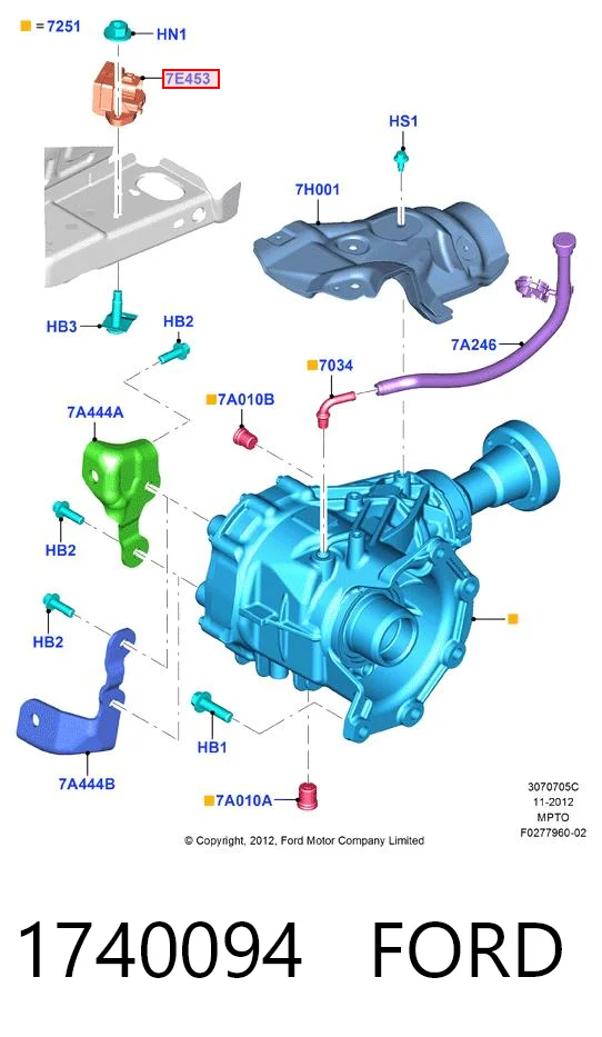 1740094 Ford ЭБУ раздаточной коробкой