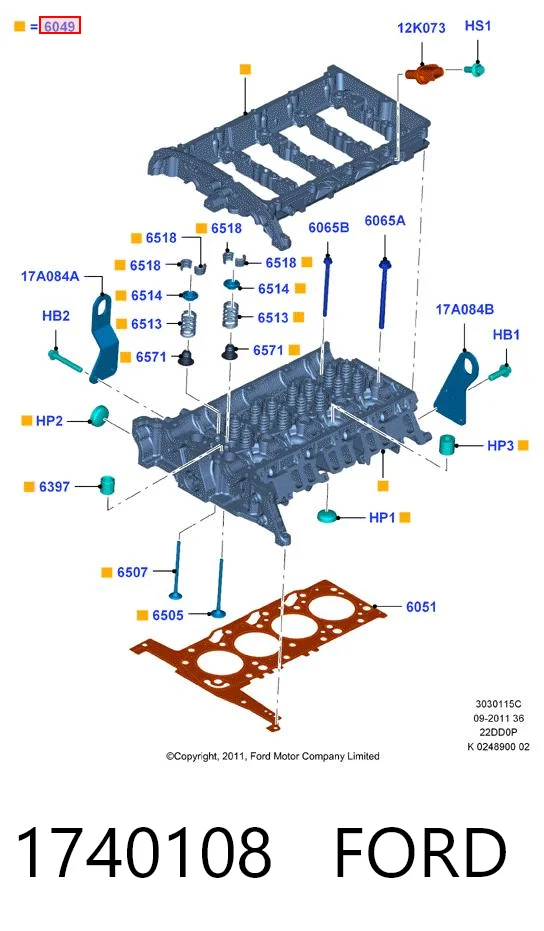1740108 Ford Головка блока цилиндров