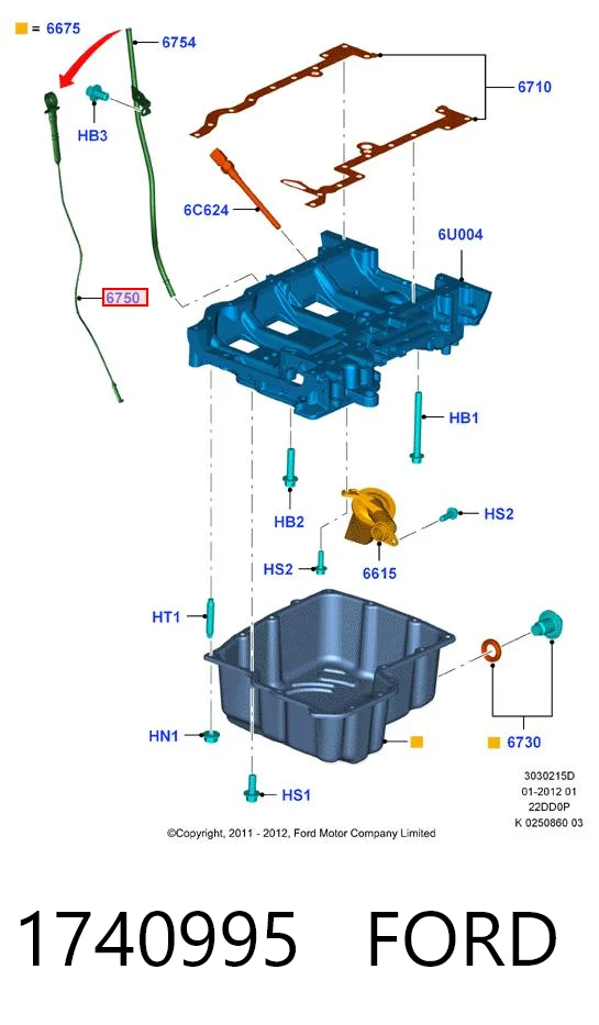 1740995 Ford Щуп уровня масла