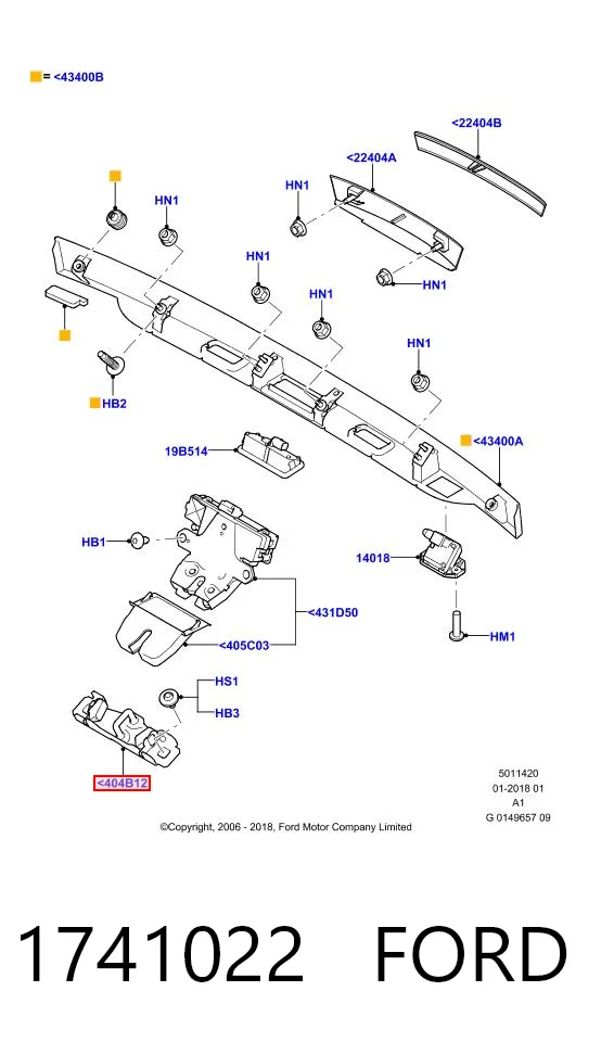 1741022 Ford Фиксатор/петля (зацеп) замка двери/крышки багажника