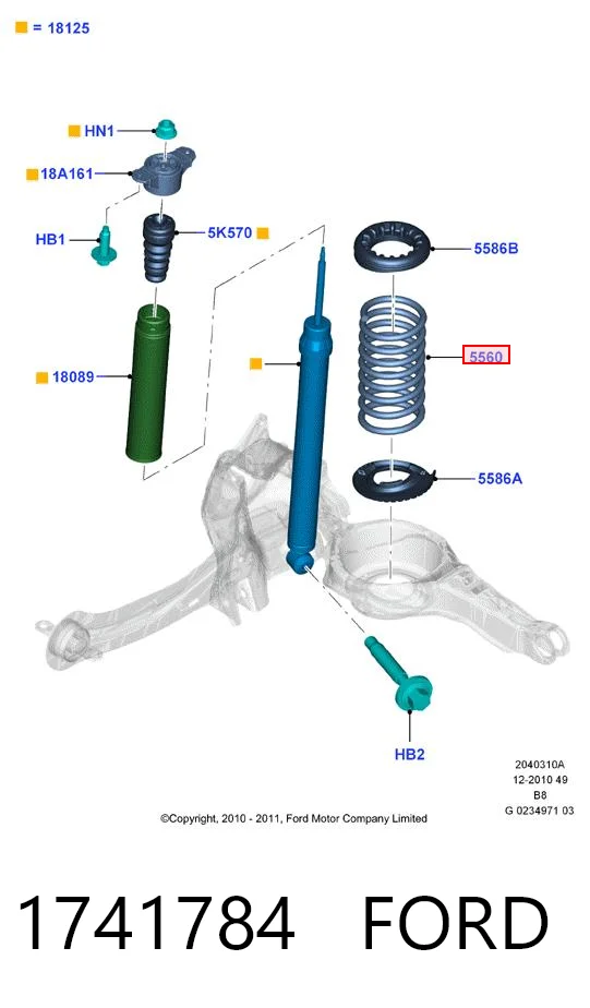 1741784 Ford Пружина подвески задняя