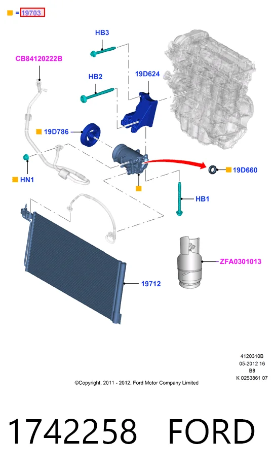 1742258 Ford Компрессор хладагента