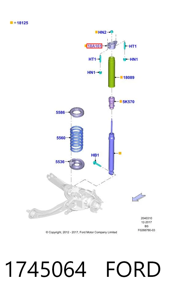 1745064 Ford Опора амортизатора