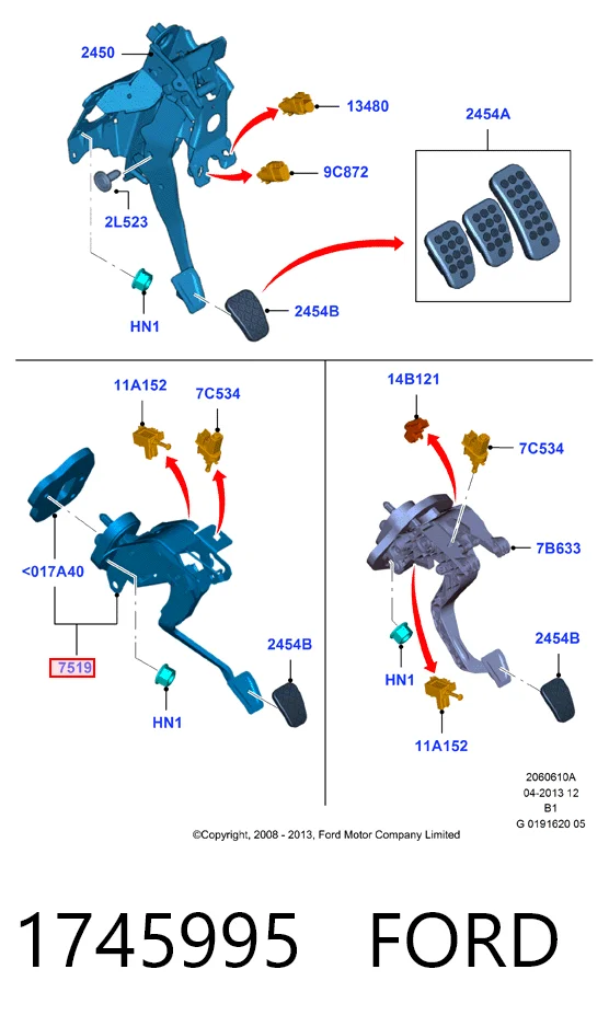 1745995 Ford Педаль сцепления