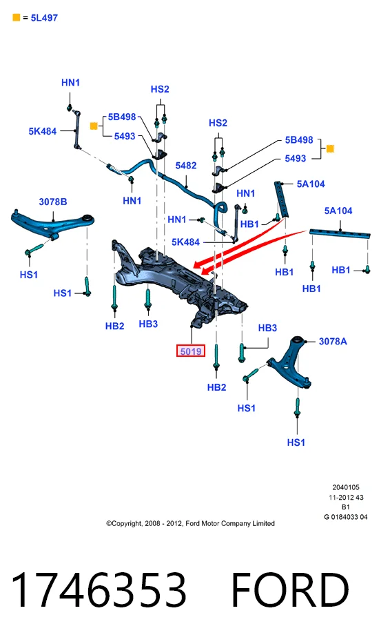 Балка передней подвески Hmpx HMP8V515019AD