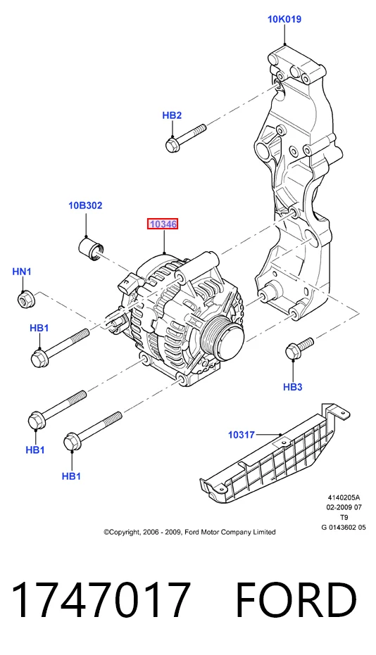 1747017 Ford Генератор автомобильный