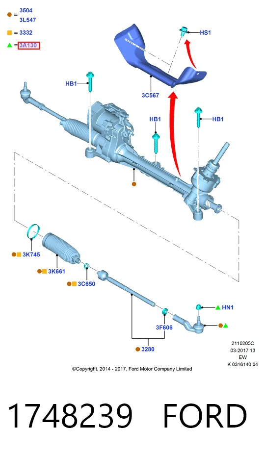 1748239 Ford Наружный наконечник рулевой тяги