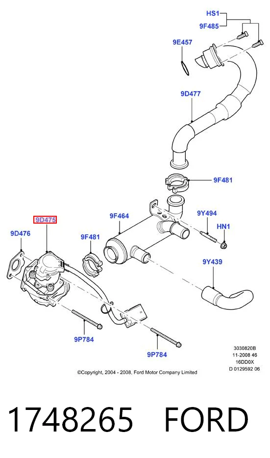 1748265 Ford Клапан рециркуляции отработавших газов EGR