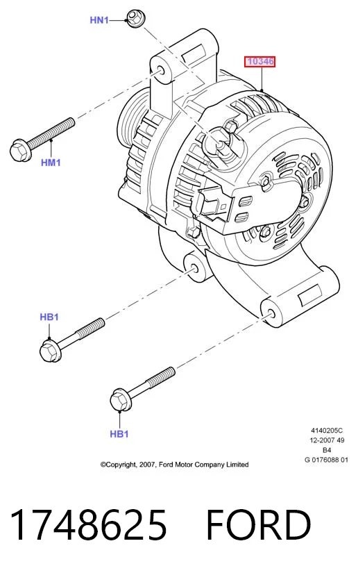 1748625 Ford Генератор автомобильный