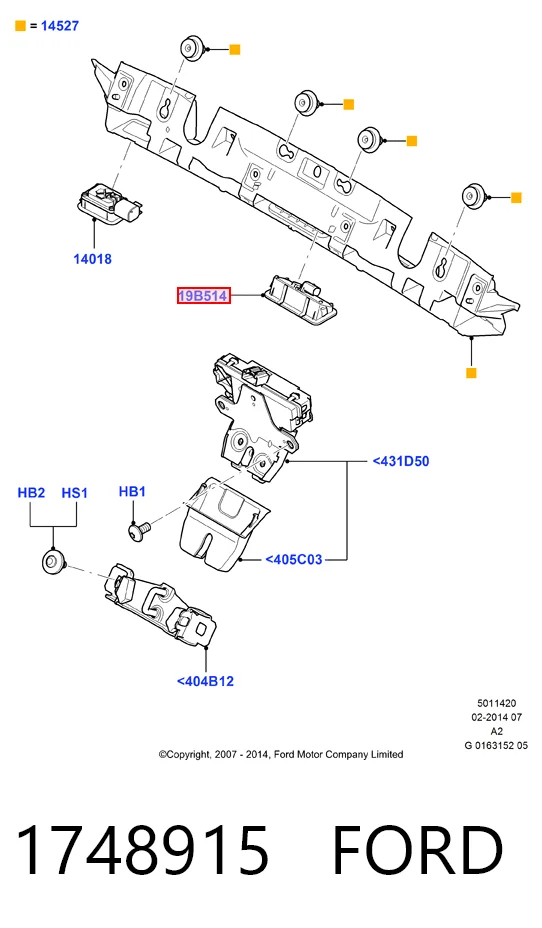 1748915 Ford Кнопка привода замка крышки багажника (двери 3/5-й (ляды)
