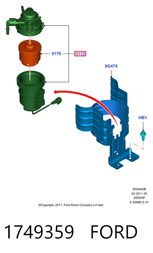 ST1749359 SAT Корпус топливного фильтра