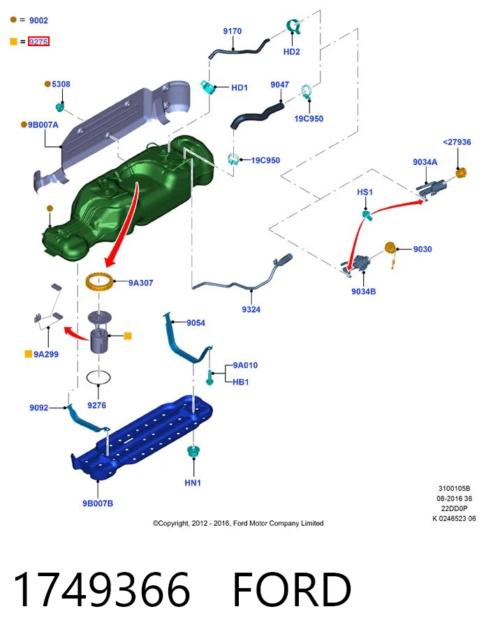 1749366 Ford Электробензонасос