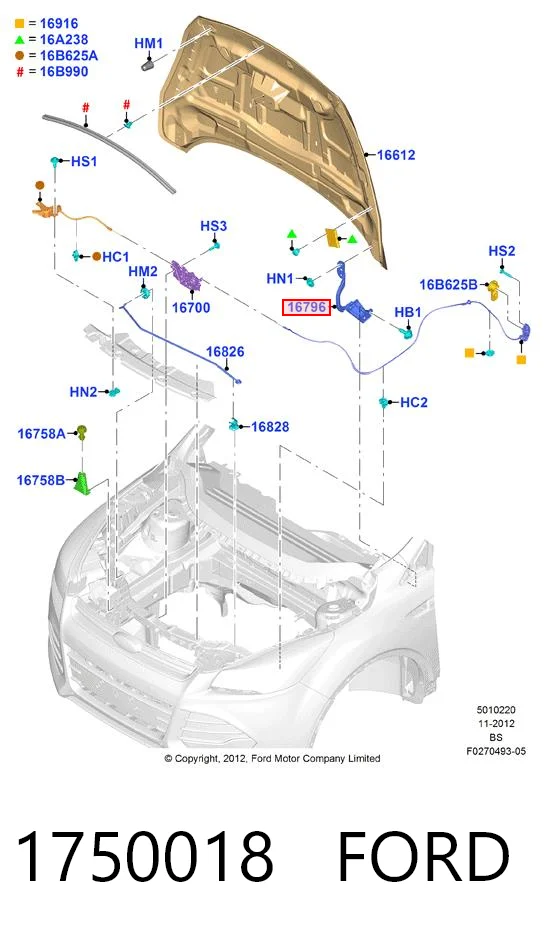 Петля капота, левая Various FO1236152 цена, от 20.37 USD