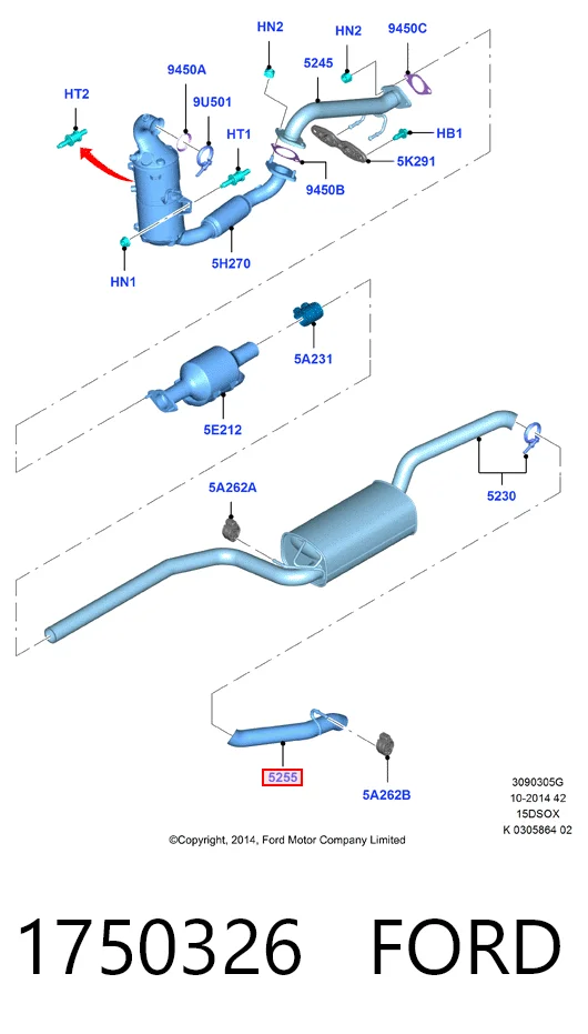 Выхлопная труба на Ford Focus III CB8