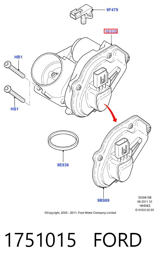 1751015 Ford Дроссельная заслонка