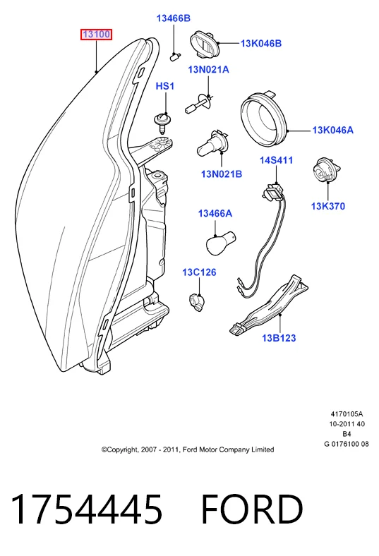 1754445 Ford Фара передняя правая