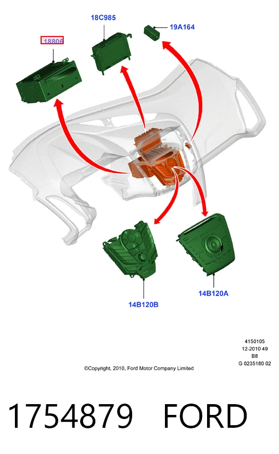 Магнитола BM5T18C815GN Ford