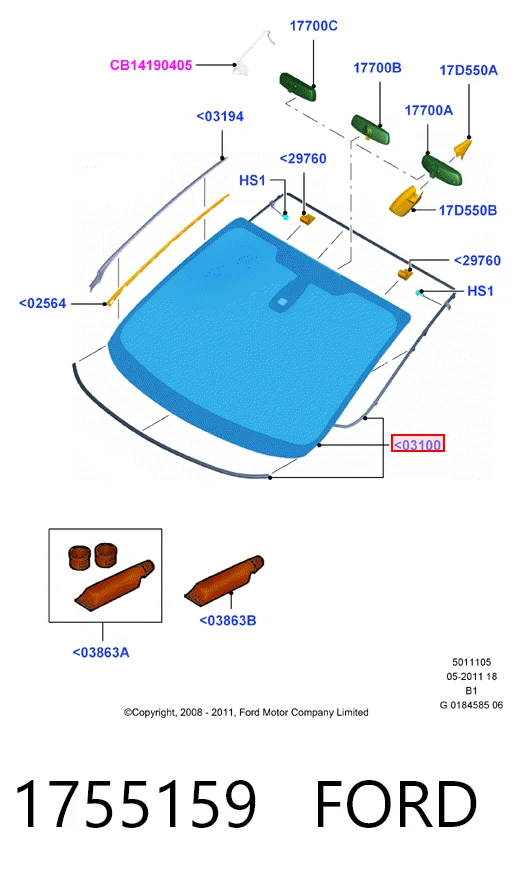 ST500823 Pilkington Автостекло