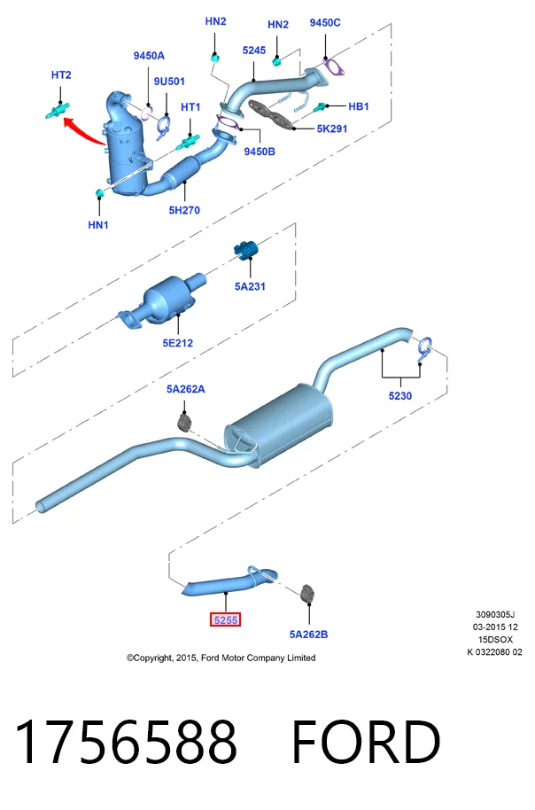 Выхлопная труба на Ford Focus III CB8