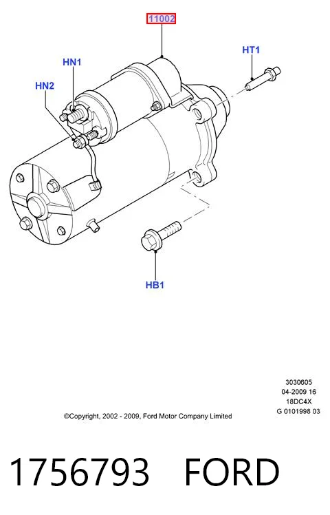 1756793 Ford Стартер автомобиля