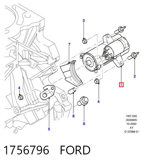 1756796 Ford Стартер автомобиля