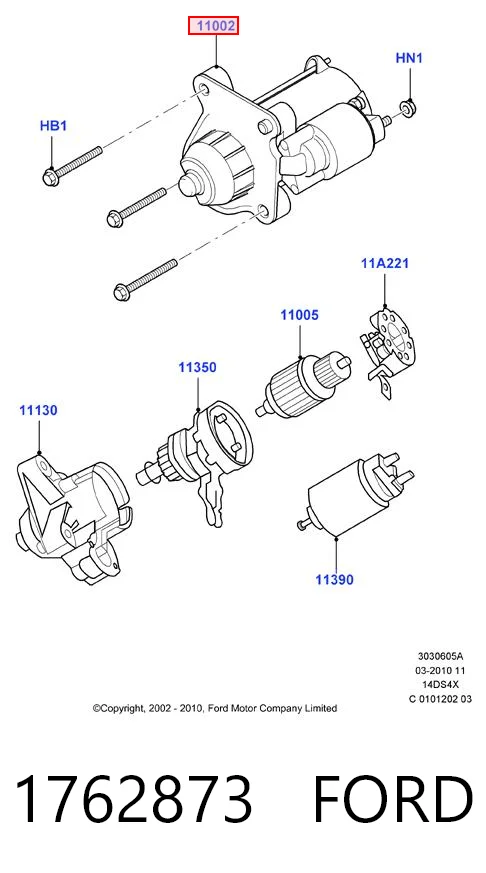 1762873 Ford Стартер автомобиля