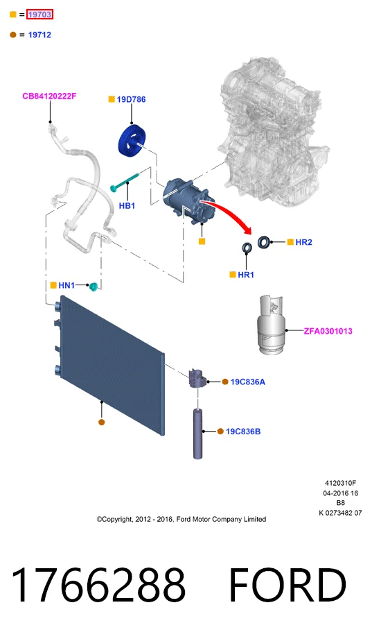 1766288 Ford Компрессор хладагента