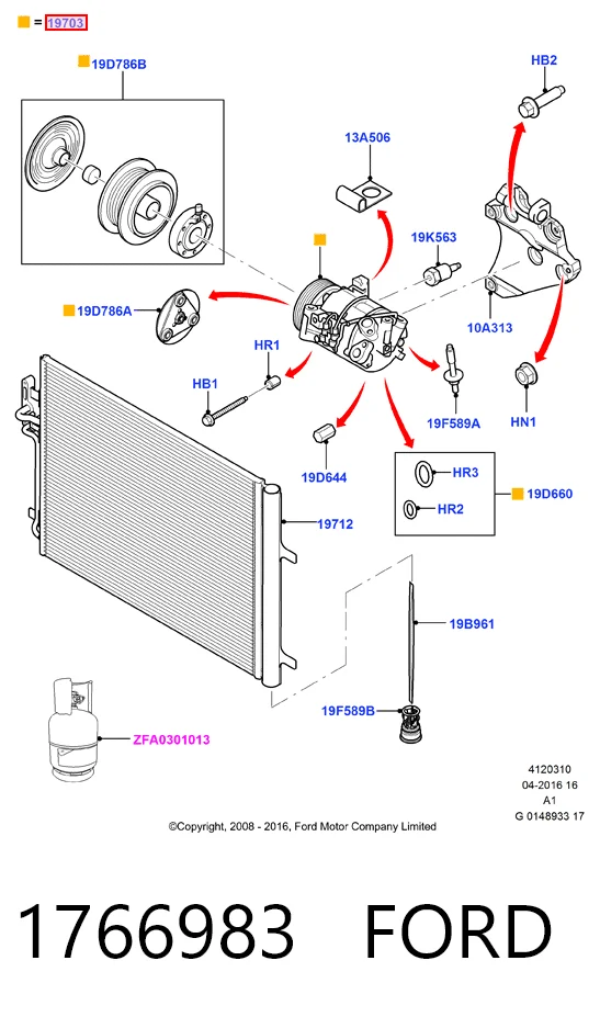 1766983 Ford Компрессор хладагента