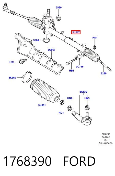 1768390 Ford Управление рулевое в сборе